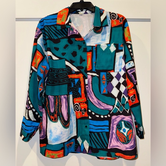 Colorful Abstract Button-Up Shirt - Picture 1 of 5
